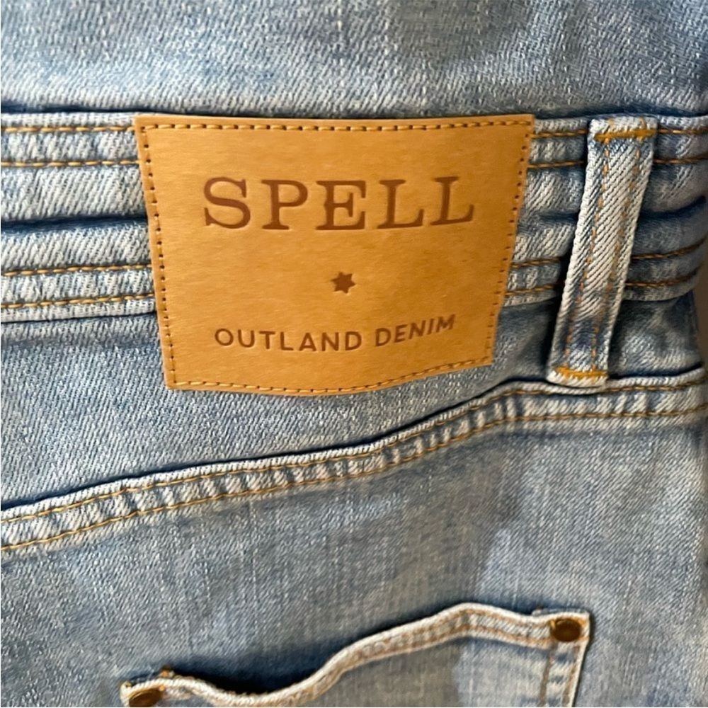 NWT Spell & The Gypsy x Outland Denim Jean Stretch Romper Playsuit S Long Sleeve - Picture 7 of 8
